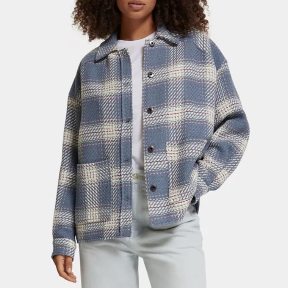 NWT - Scotch & Soda Women’s Lightweight Checked Woven Jacket - Size M - Picture 5 of 16